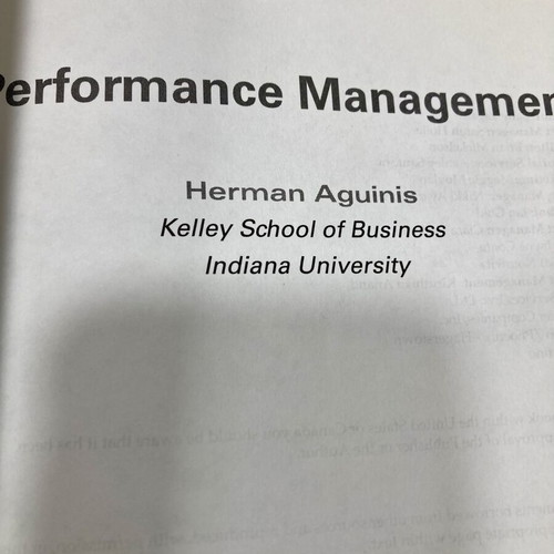 Performance Management Third Edition by Herman Aguinis used, English