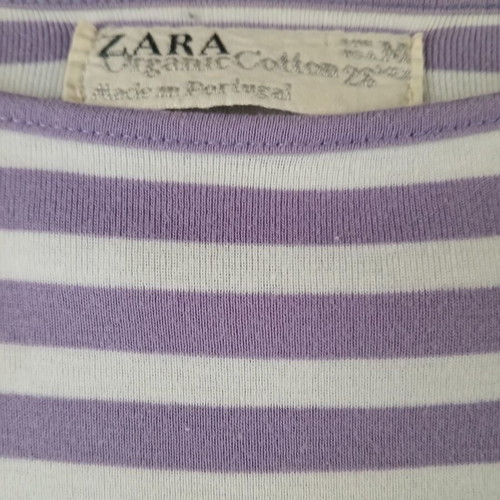Zara striped blouse white-purple size M like new