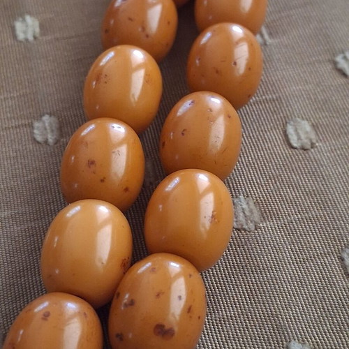 Komboloi worry beads genuine old Persian mastic sudurus, handmade, 55 beads