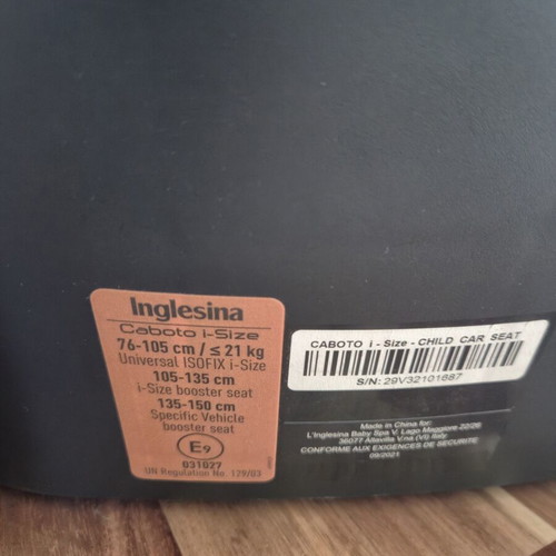 Inglesina Caboto Baby Car Seat i-Size used, Isofix Stone Grey 9-36 kg