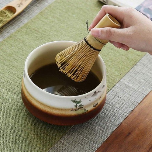 Matcha set with handmade Japanese tea ceremony accessories