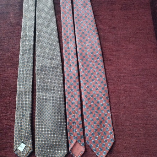 Brunati Como silk ties set handmade in Italy like new, pack of two