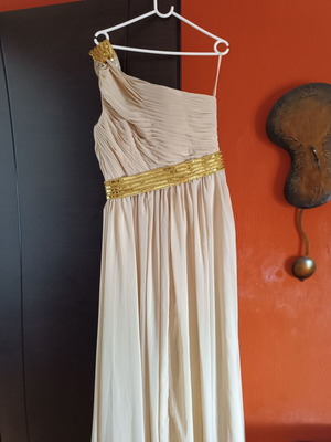 Official dress beige with gold new, size 50