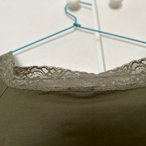BEBE, blouse, Made in USA, khaki color, Size L.