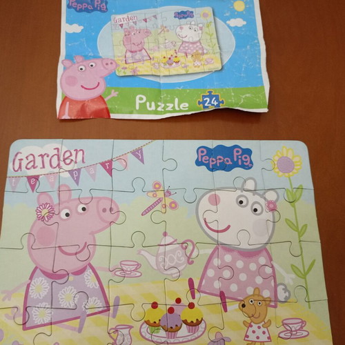 Peppa Pig Garden Tea Party puzzle used, 24 pieces