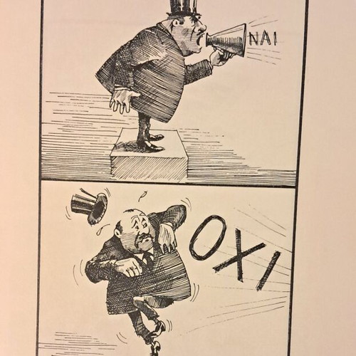Epta Chronia Grousoyzia book used, political cartoons by Vangelis Pavlidis