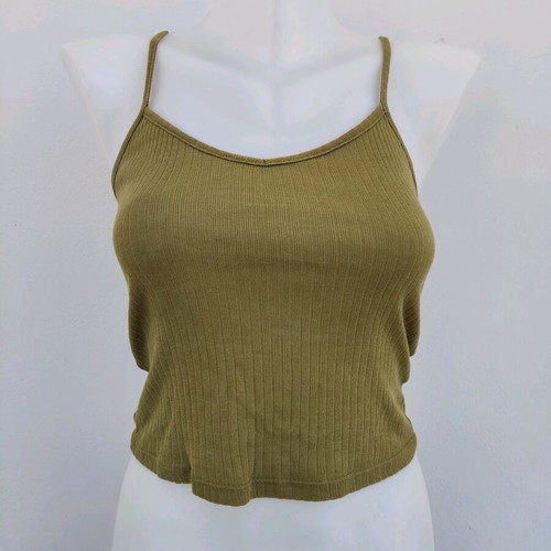 Olive tank top used, size XS, cropped