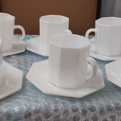 Coffee cups for Greek coffee set like new, 6 cups and 6 saucers