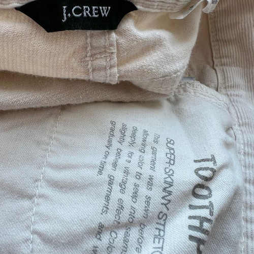 J.Crew velvet slim women's pants used, beige, size S