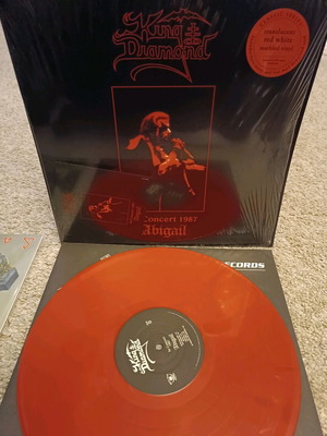 Δίσκος βινυλίου King Diamond Concert 1987 Abigail κόκκινο λευκό μαρμάρινο βινύλιο καινούργιο