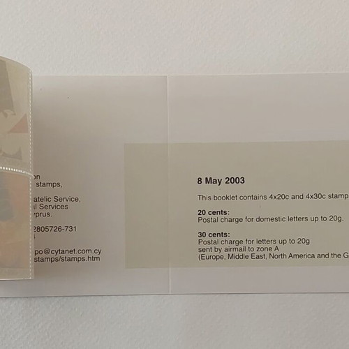 Cyprus EUROPA 2003 stamp booklet new, Poster Art theme