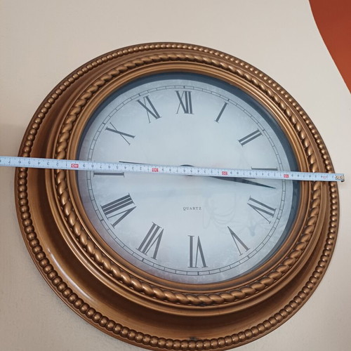 Large Vintage Wall Clock Gold Bronze decorative or repair
