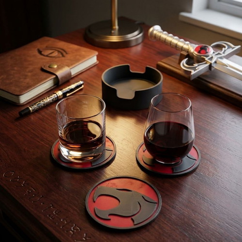 Thundercats 3D printed coasters set of 4 with holder new