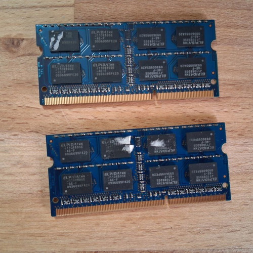 Elpida EBJ21UE8BFU0-DJ-F 4GB DDR3 RAM used, kit 2x2GB