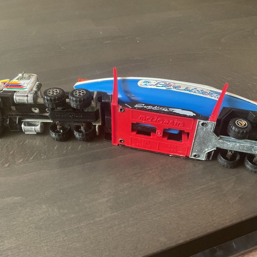 Retro metal truck with trailer and boat Majorette used