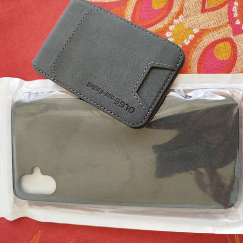 Samsung Galaxy A05 case black with free Visa card holder