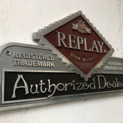 Replay wall metal sign like new