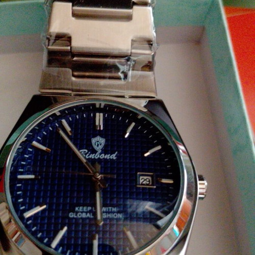 Men's watch blue dial new, stainless steel, waterproof