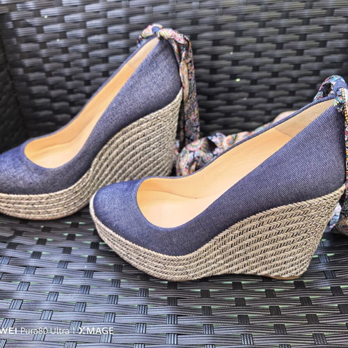 Christian Louboutin high heel shoes, size 37, blue