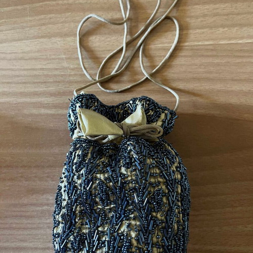 Vintage Indian Beaded Pouch Bag Satin Shoulder Bag New