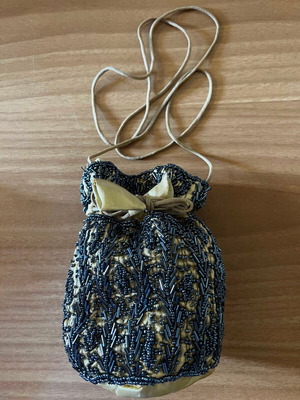 Vintage Indian Beaded Pouch Bag Satin Shoulder Bag New