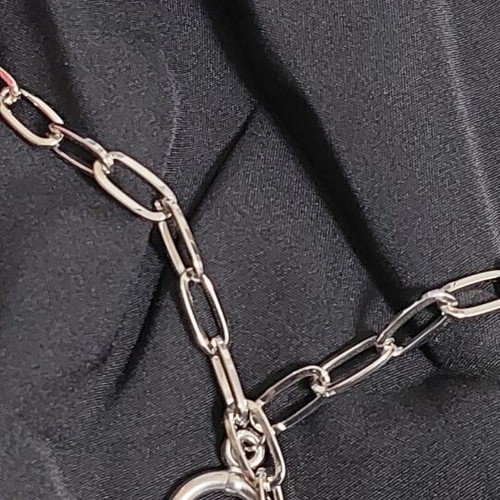 Necklace with heart clasp silver color new, length 55cm