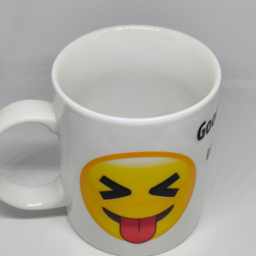 Ceramic Mug Emoji Good Morning Let the Stress Begin like new