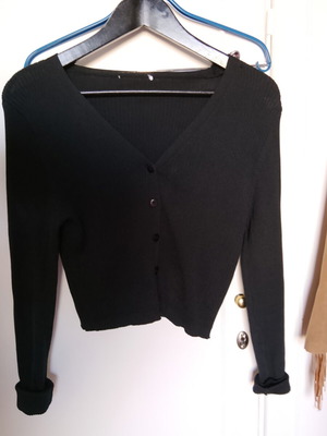 Black crop cardigan, size S