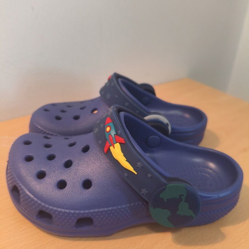 Crocs children's sandals navy blue with rocket design new