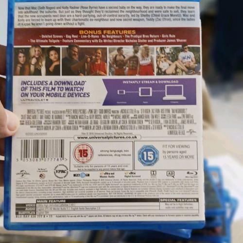Blue Ray Bad Neighbours 2 English used in excellent condition