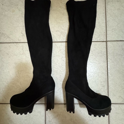 High boots like new, black, size 38, 10cm heel