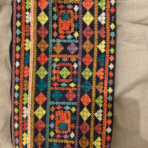 Handmade Stet Mela clutch bag from free shop, like new, blue colorful