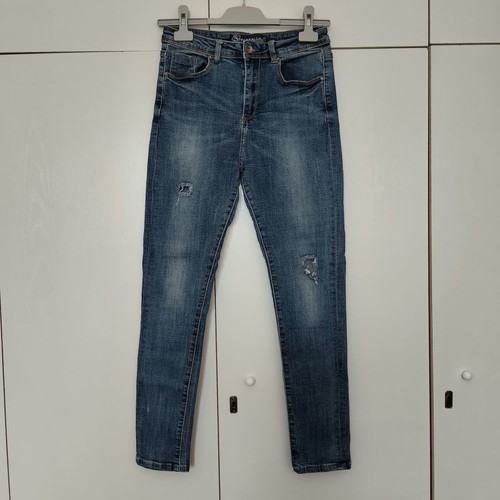 Skinny jeans jeggings used, size 36-38, blue-turquoise