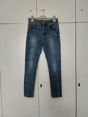 Skinny jeans jeggings used, size 36-38, blue-turquoise