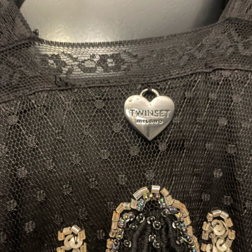 Twinset dress with sequins new, size M 38 10, black and silver