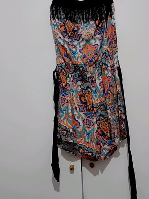 Orcelly strapless black one-piece shortsuit like new