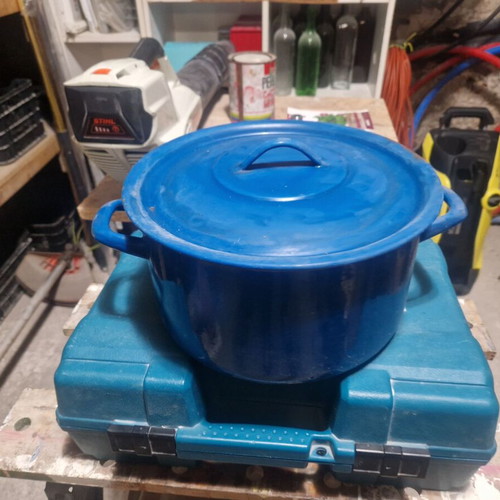 Enamel pot used for decoration