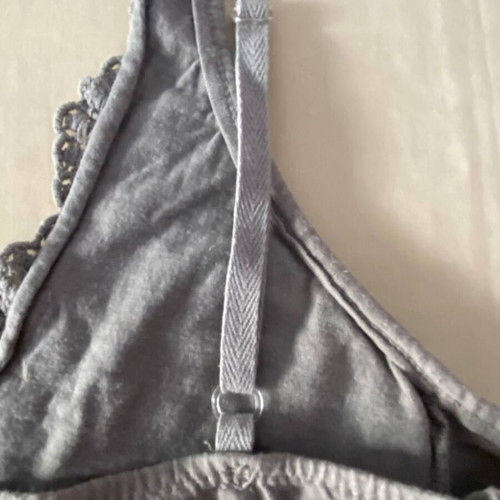 Crop top with lace like new, size XS/S, gray