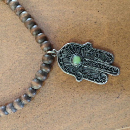 Handmade Fatima Hand Necklace like new, alpaca