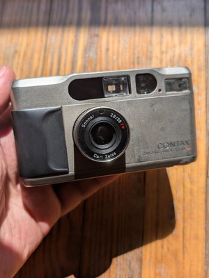 Contax T2 camera used with Carl Zeiss Sonnar 38mm f/2.8 T* lens