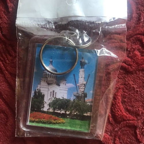 Kluj Napoca Romania keychain, blue colorful