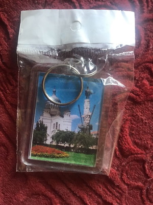 Kluj Napoca Romania keychain, blue colorful