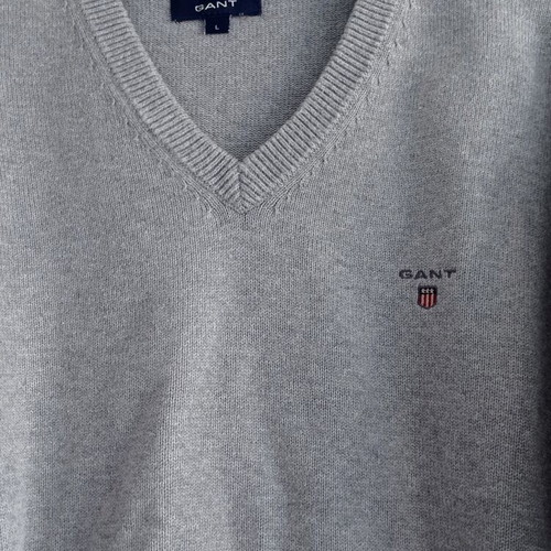 Gant gray cotton sweater men's large used