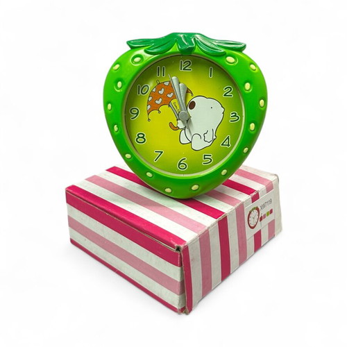 Strawberry-shaped analog alarm clock new