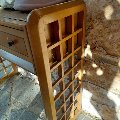 Vintage console table used, needs repair and painting, with drawer
