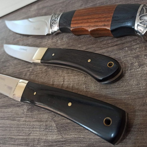 Russian knives new, set with Volk hunting knife and steel knives