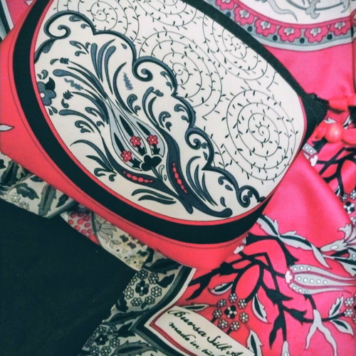 Silk scarf with matching pouch new