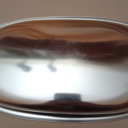 Stainless Steel Serving Trays used, set of 2, one Corona
