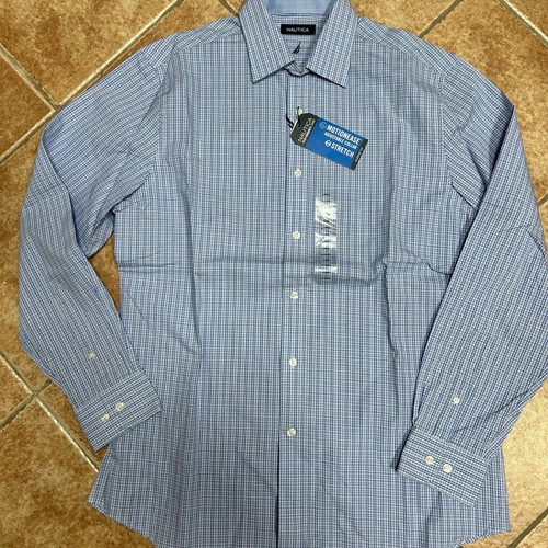 Nautica Stretch Classic Fit Shirt Large 16-34/35 new, 100% cotton