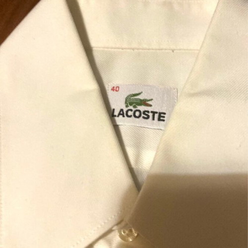 Lacoste white men's dress shirt used, size L/XL, cotton